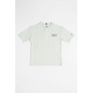 Tricou cu imprimeu logo si decolteu la baza gatului Varsity