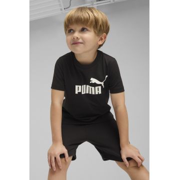 Tricou cu imprimeu logo si decolteu la baza gatului