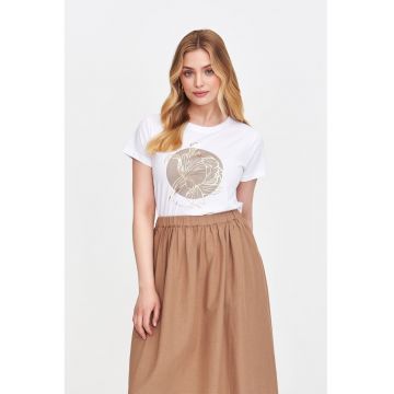 Tricou cu imprimeu si decolteu rotund