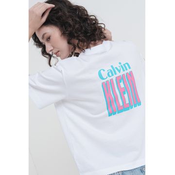 Tricou cu imprimeu si maneci cazute
