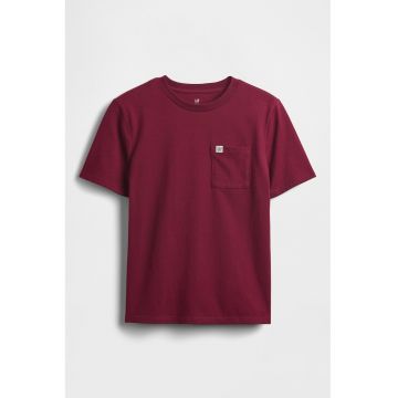 Tricou de bumbac cu decolteu la baza gatului