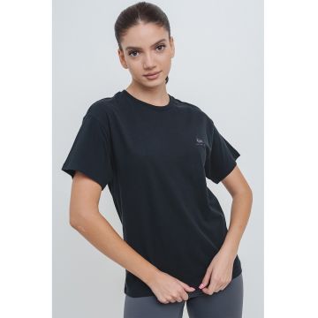 Tricou de bumbac cu decolteu la baza gatului Nina