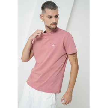 Tricou de bumbac cu insigna brodata
