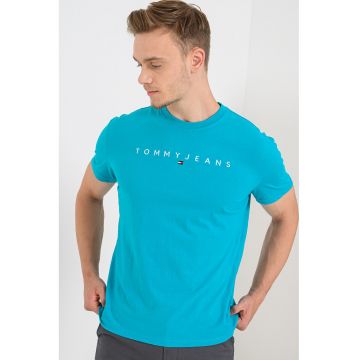 Tricou de bumbac cu logo brodat