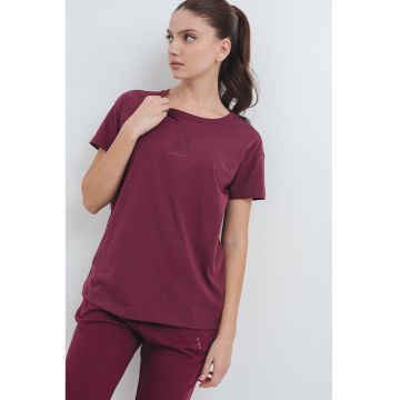 Tricou de bumbac cu maneci cazute