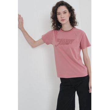 Tricou din amestec de bumbac cu broderie logo