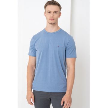 Tricou din amestec de bumbac cu decolteu la baza gatului