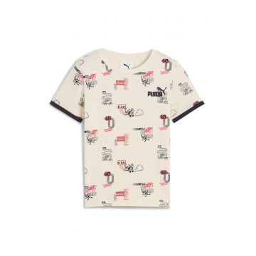 Tricou din amestec de bumbac cu model Little Runners