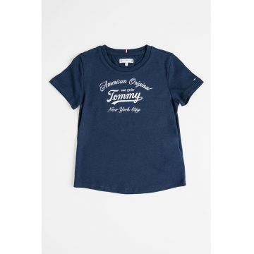 Tricou din amestec de bumbac organic si imprimeu logo