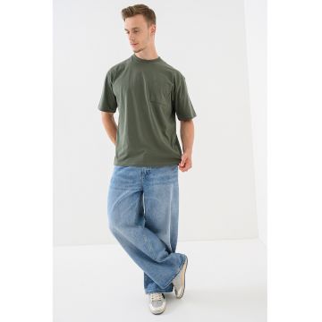 Tricou din bumbac organic cu buzunar pe piept