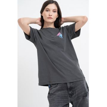 Tricou lejer cu imprimeu grafic neon