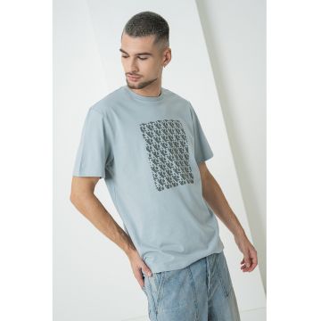Tricou lejer din bumbac cu monograma