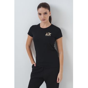 Tricou slim-fit cu imprimeu logo stralucitor