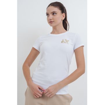 Tricou slim-fit cu imprimeu logo stralucitor