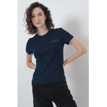 Tricou slim fit din amestec de bumbac