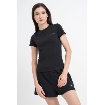 Tricou slim fit din amestec de bumbac