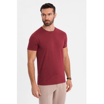 Tricou uni cu decolteu la baza gatului