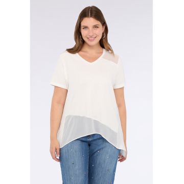 Bluza din amestec de modal cu maneci scurte