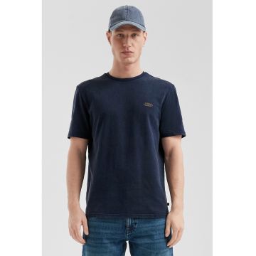 s.Oliver - Tricou de bumbac cu decolteu la baza gatului si text