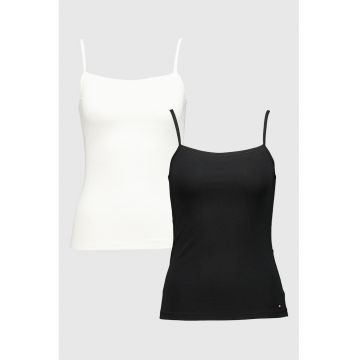 Set de topuri din amestec de bumbac cu decolteu rotund - 2 piese