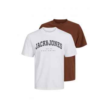 Set de tricouri din bumbac cu logo - 2 piese