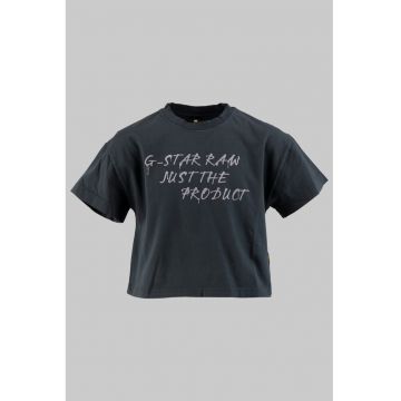 Tricou crop cu decolteu la baza gatului