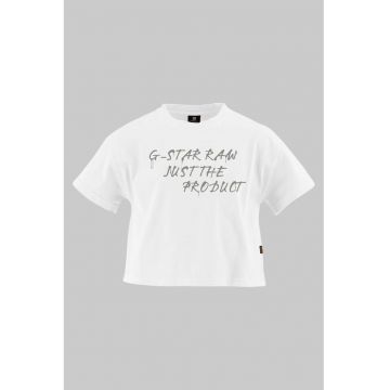 Tricou crop cu decolteu la baza gatului