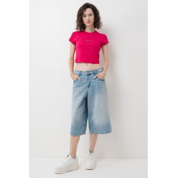 Tricou crop cu logo