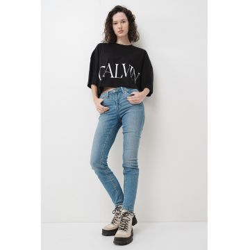 Tricou crop supradimensionat din bumbac