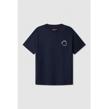 Tricou cu decolteu la baza gatului si imprimeu grafic