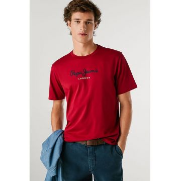Tricou cu decolteu la baza gatului si logo