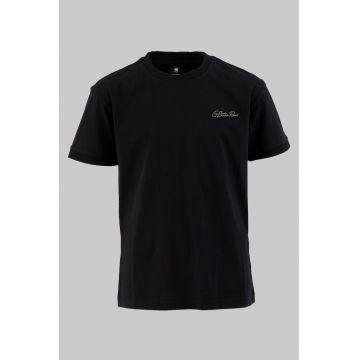 Tricou cu decolteu la baza gatului si logo brodat
