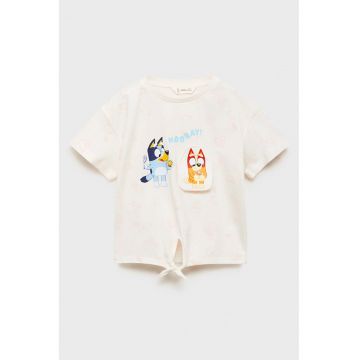 Tricou cu imprimeu grafic si nod