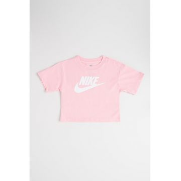 Tricou cu imprimeu logo si decolteu la baza gatului