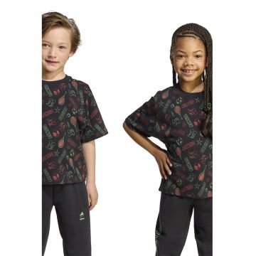 Tricou cu imprimeu si decolteu la baza gatului