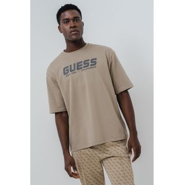 Tricou cu logo si maneci medii