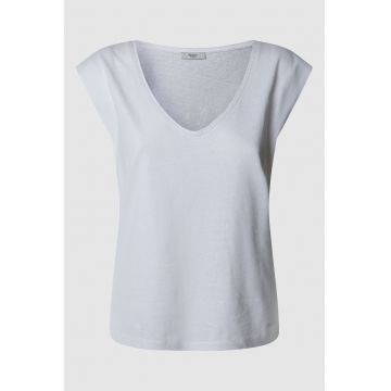 Tricou de bumbac cu decolteu in V