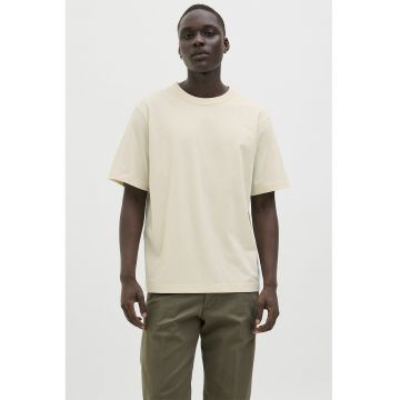 Tricou de bumbac cu decolteu la baza gatului