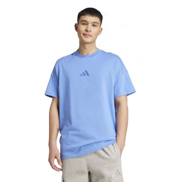 Tricou de bumbac cu decolteu la baza gatului