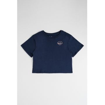 Tricou de bumbac cu decolteu la baza gatului Amanda