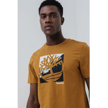 Tricou de bumbac cu imprimeu logo pe piept