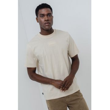 Tricou de bumbac cu logo brodat