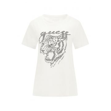 Tricou de bumbac cu strasuri
