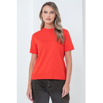 Tricou din amestec de lyocell cu decolteu la baza gatului