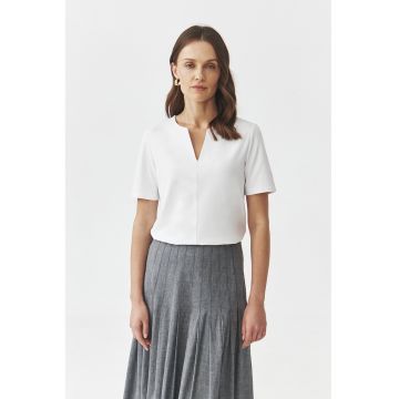 Tricou din amestec de modal cu decolteu in V