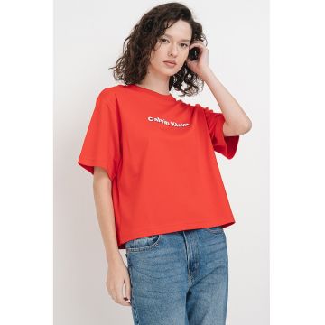 Tricou din bumbac cu broderie