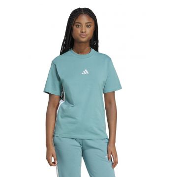Tricou din bumbac cu decolteu la baza gatului