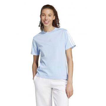 Tricou din bumbac cu decolteu la baza gatului