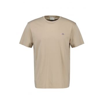 Tricou din bumbac cu decolteu la baza gatului Shield