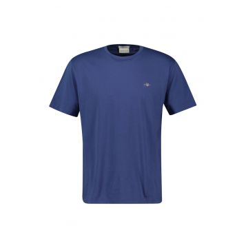 Tricou din bumbac cu decolteu la baza gatului Shield